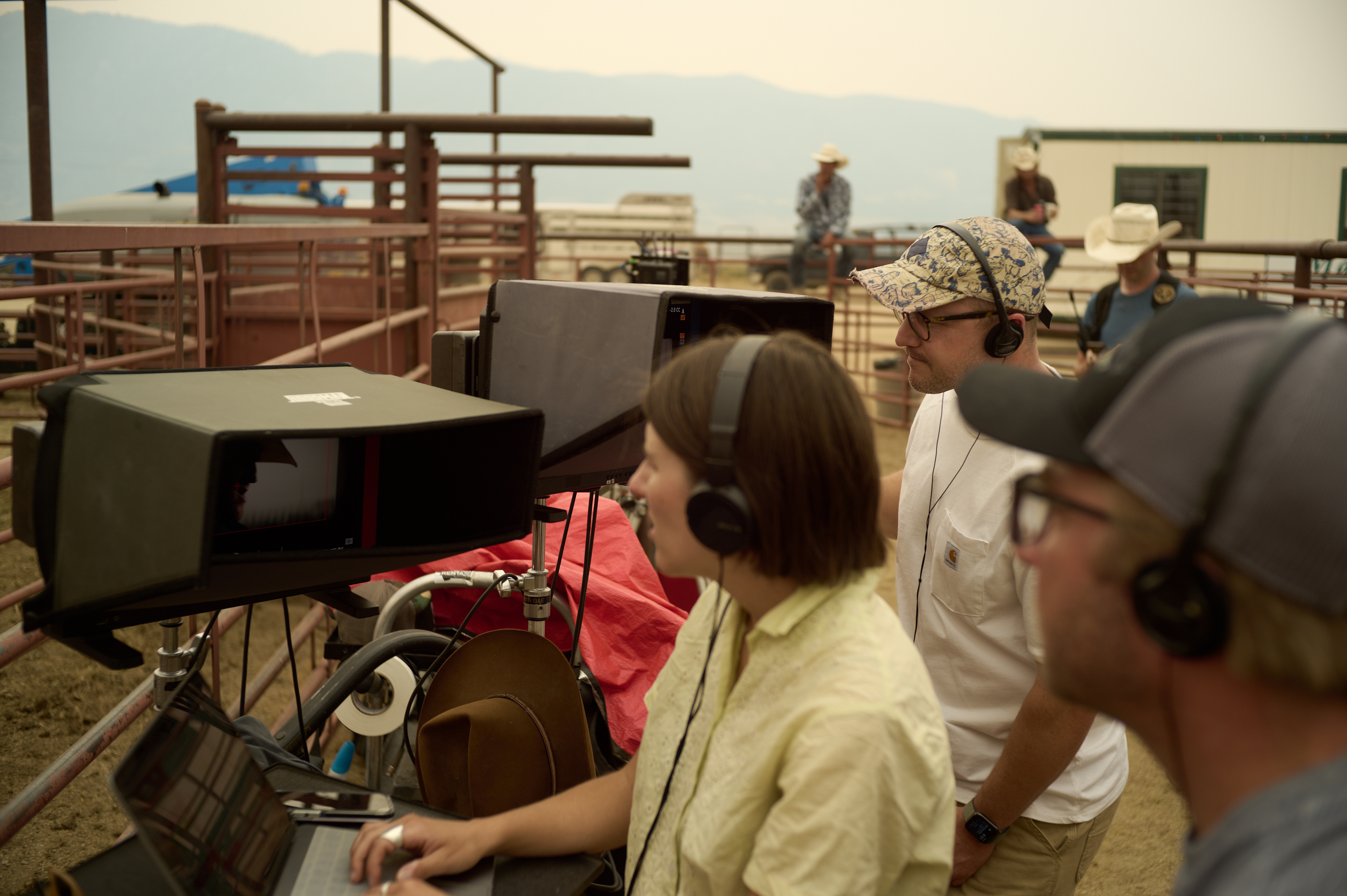 William Eubank on the set of Broke (2025)